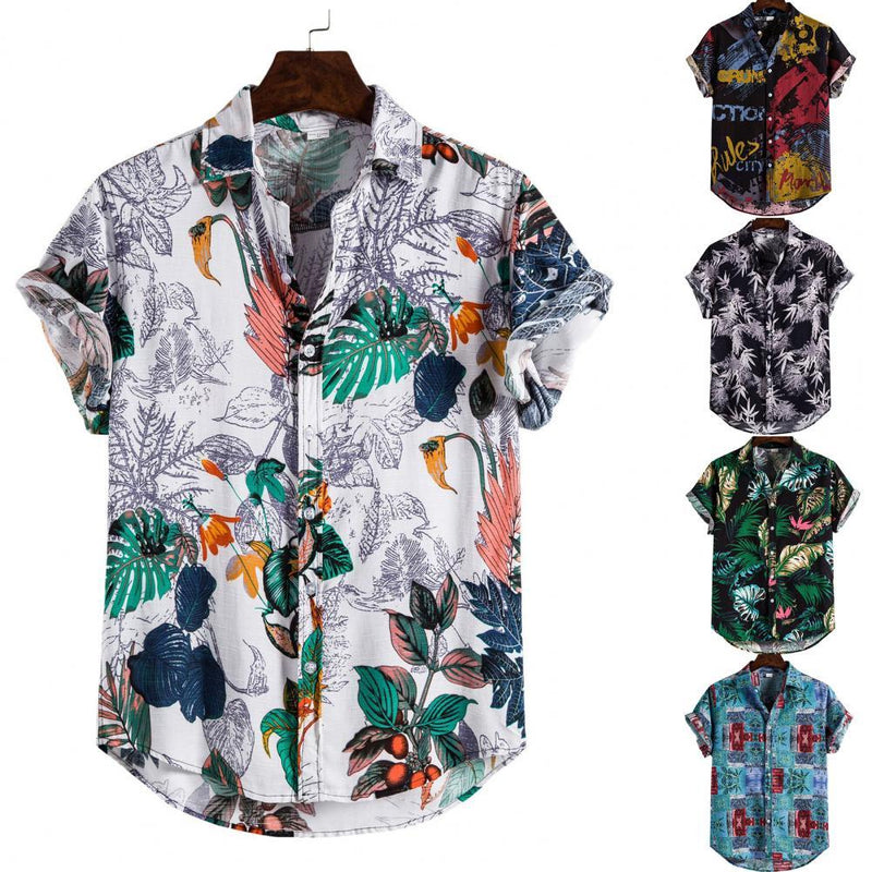 Camisa Social Floral Masculina Havaiana Verão moda praia